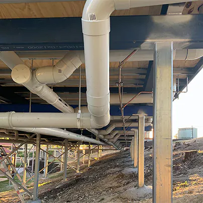New commercial plumbing pipework installation