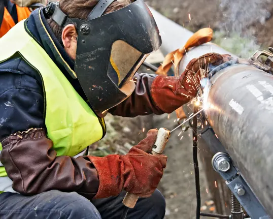 Rams Plumbing & Gas team welding up broken pipes