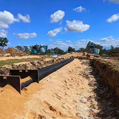Extensive new commercial pipework being laid